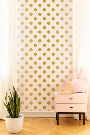 100105-pale-de-parede-importado-gold-dotty-ambiente-2.jpg Papel de Parede Infantil Kids n Teens 2 100105