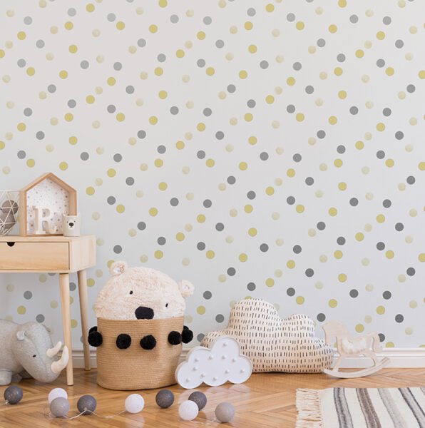 108264-papel-de-parede-importado-dotty-polka-yellow-silver-ambiente-2-596x600-1.jpg Papel de Parede Infantil Kids n Teens 2 108264