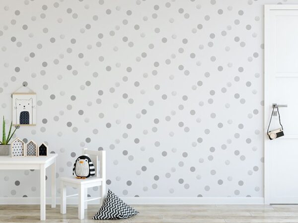 108563-papel-de-parede-importado-dotty-polka-silver-ambiente-2.jpg Papel de Parede Infantil Kids n Teens 2 108563