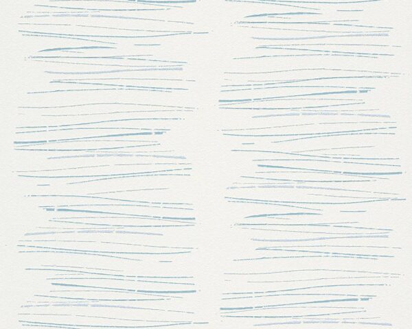 Papel de Parede Vinílico Life 4 301271 Geométrico com leve brilho Tom Branco e Azul