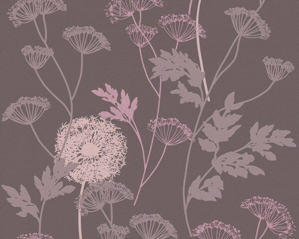 Papel de Parede Vinílico Life 4 302939 Floral Tom de Cinza e Rosa