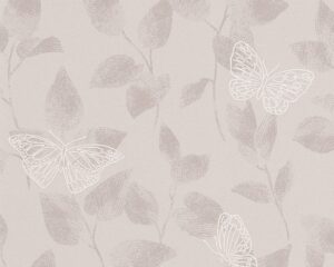 304322__92170.jpg Papel de Parede Vinílico Life 4 304322 Folhas e Borboletas com leve brilho Tom de Cinza e Branco