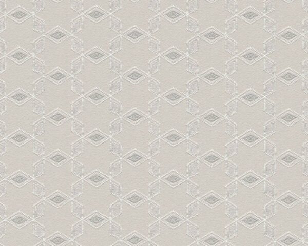 Papel de Parede Vinílico Life 4 356052 Geométrico Tons de Cinza e Branco