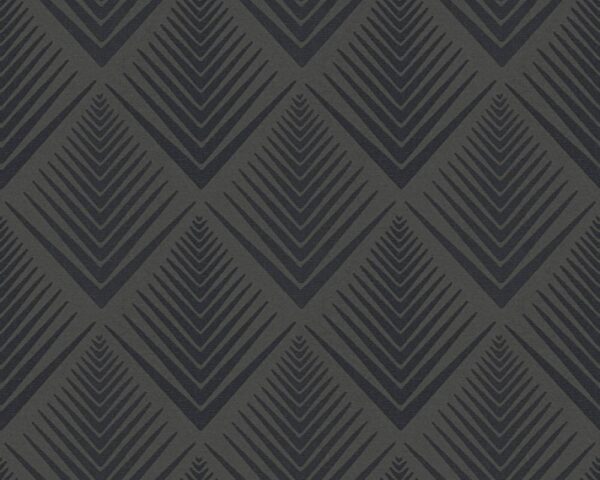 Papel de Parede Vinílico Life 4 356065 Geométrico Tom Cinza e Preto