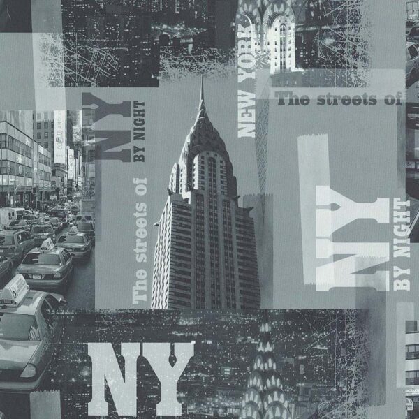 51123509__19189.jpg Papel de Parede Infantil Les Aventures 3 51123509 New York Tons de Cinza, Branco e Azul