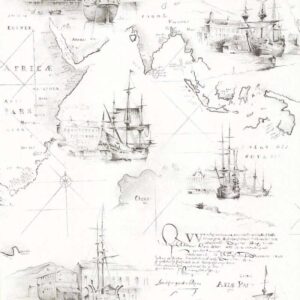 51136809__64495.jpg Papel de Parede Infantil Les Aventures 3 51136809 Navio / Mapas Tom Branco e Bege
