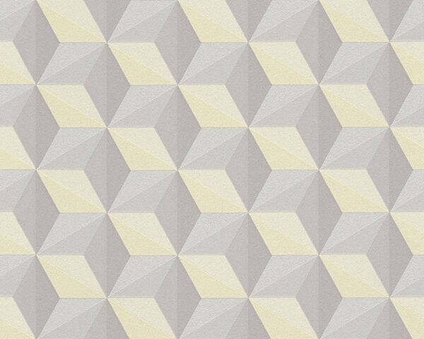 962553__16935.jpg Papel de Parede Vinílico Life 4 962553 Geométrico com leve brilho Tons de Cinza e Amarelo