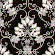 FR87216.gif Papel de parede Florence Preto Medalhao FR87216